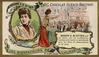 Barones Bertha von Suttner, Oostenrijkse romanschrijfster en pacifiste door French School