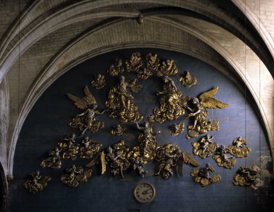 Barokarchitectuur: decor (17e eeuw). Muur aan de achterkant van het schip van de Kerk van Onze-Lieve-Vrouw van de Engelen. L