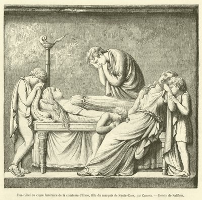 Bas-reliëf van de grafsteen van gravin d