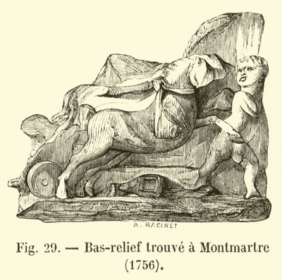 Bas-reliëf gevonden in Montmartre, 1756 door French School