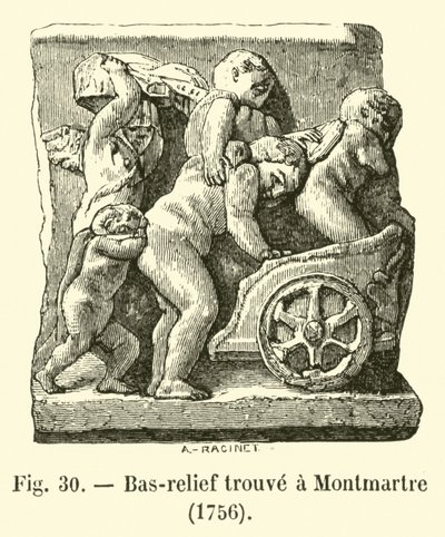 Bas-reliëf gevonden in Montmartre, 1756 door French School