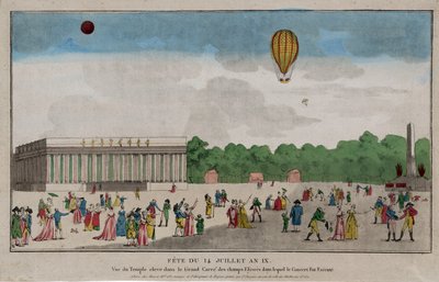 Bastille Dag, Parijs, 14 Juli 1801 door French School