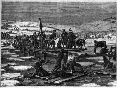 Slag bij de Berezina, 26-29 november 1812, een catastrofale nederlaag voor Napoleon tijdens zijn terugtocht uit Rusland door French School
