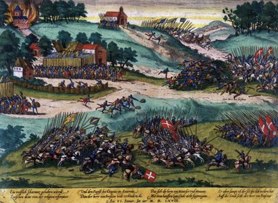 Slag bij Cognac in 1568 (Godsdienstoorlogen). door French School