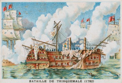 Slag bij Trincomalee, 1782 door French School