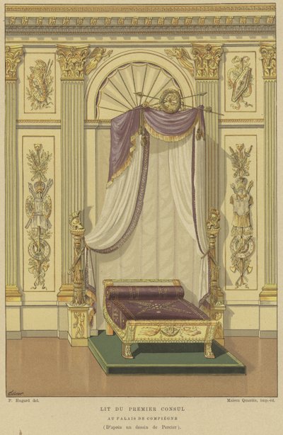 Bed van Napoleon Bonaparte als Eerste Consul, Paleis van Compiegne, Frankrijk door French School