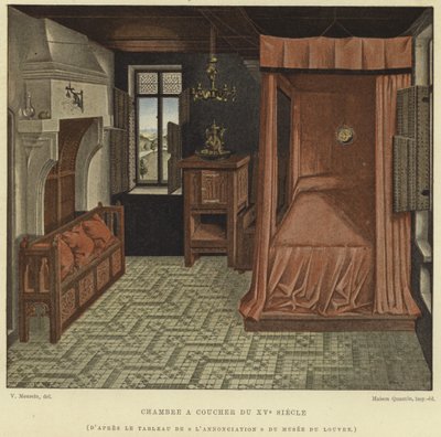 Slaapkamer, 15e eeuw door French School