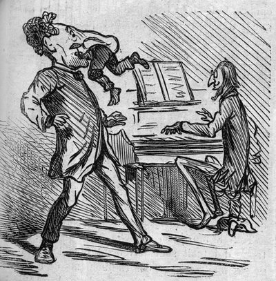 Voor het zingen van de muziek van Mr. Offenbach, wordt tenor Hyacinthe geslagen om wat verlichting te geven aan zijn hoge noten. De Frans genaturaliseerde Duitse componist Jacques Offenbach (1819-1880) speelt piano en Louis Hyacinthe Duflost, alias Hyacint door French School