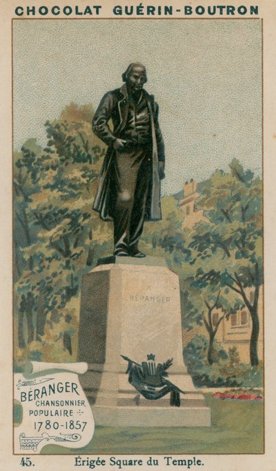 Béranger, Populaire Zanger, 1780-1857, Opgericht op Square du Temple door French School