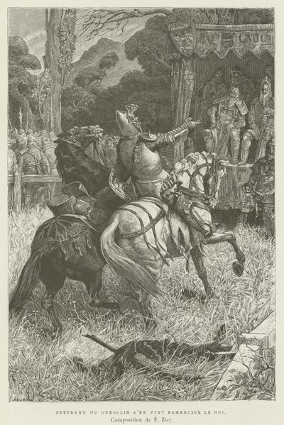 Bertrand du Guesclin kwam de hertog bedanken door French School