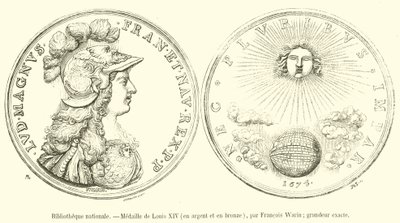Bibliotheque nationale, Medaille de Louis XIV, en argent et en bronze door French School