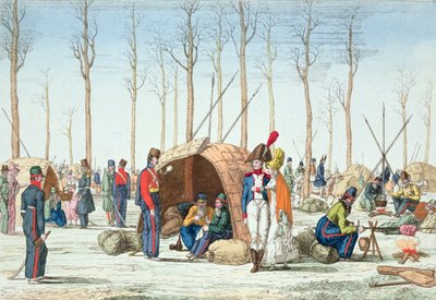 Bivak van Russische troepen op de Champs Elysées, Parijs, 31 maart 1814 door French School