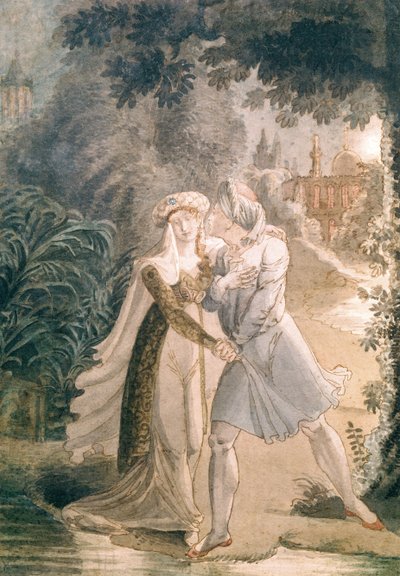Blanca en Abon Hamet in de tuinen van het Alhambra, uit 