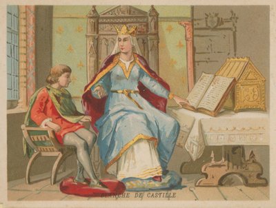 Blanche van Castilië, koningin-gemalin van Frankrijk als de vrouw van Lodewijk VIII (1188-1252) door French School