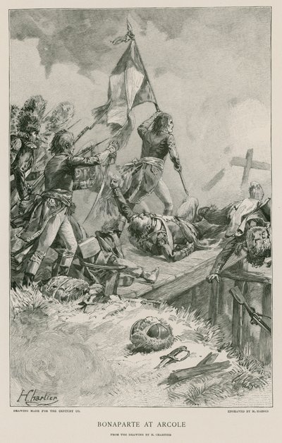 Bonaparte bij Arcole door French School