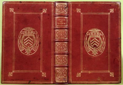 Boekomslag van de Annalen van Tacitus met het wapen van Armand-Jean du Plessis, Kardinaal Richelieu (1585-1642) (rood leer & goud) door French School