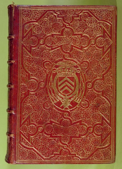 Boekomslag met het wapen van Armand-Jean du Plessis, Kardinaal Richelieu (1585-1642) (rood leer & goud) door French School