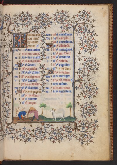 Getijdenboek, Add MS 32454 f.3r, Frankrijk door French School