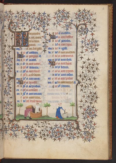 Getijdenboek, Add MS 32454 f.6r, Frankrijk door French School