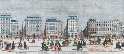 Boulevard Poissonniere - Rue Saint Barbe - Rue Saint Etienne - Rue Notre Dame de Reouvrance - Rue Poissonniere - Gravure in "Tableau-de-Paris" door Edmond Texier 1852 door French School