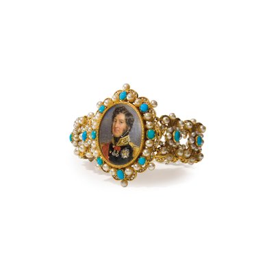 Armband met een miniatuur van Louis-Philippe I, Koning van de Fransen door French School