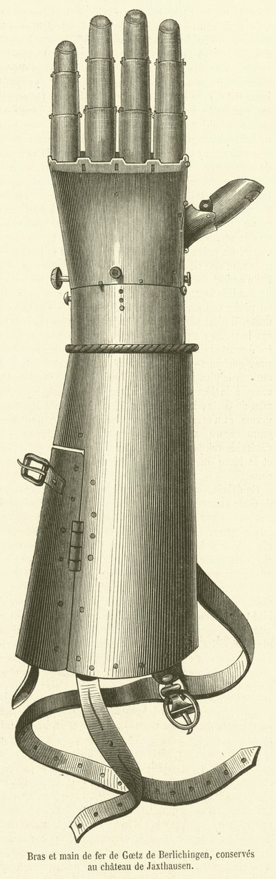 IJzeren arm en hand van Goetz van Berlichingen, bewaard in het kasteel van Jaxthausen door French School