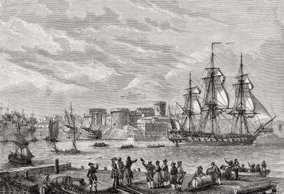Brest in 1791, gegraveerd door Le Breton, uit 