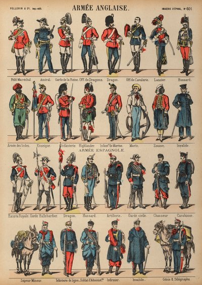 Britse en Spaanse militaire uniformen door French School