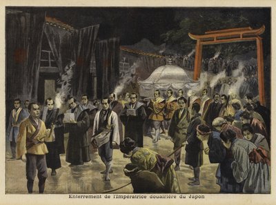 Begrafenis van de keizerin-weduwe van Japan, 1897 door French School