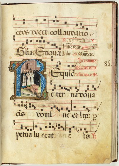 Begrafenisscène, Graduale, f.86 door French School