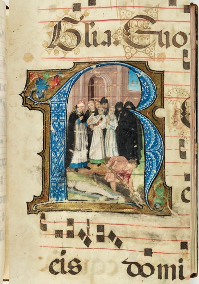 Begrafenisscène, Graduale, f.86 door French School