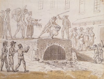 Borstbeeld van Marat in een riool gegooid, 5 februari 1795 door French School