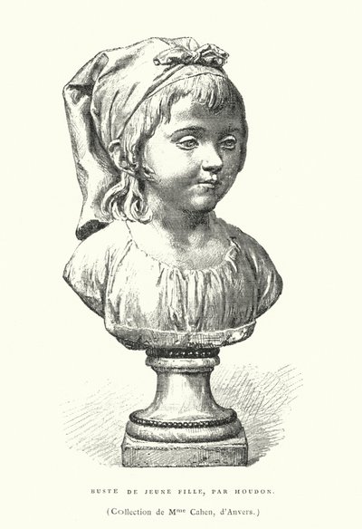 Buste van een jong meisje, door de Franse beeldhouwer Jean-Antoine Houdon, eind 18e of begin 19e eeuw door French School