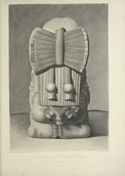 Buste van een Azteekse Priesteres, illustratie uit 