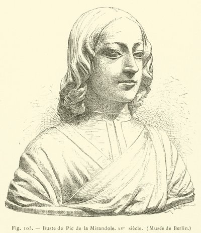 Buste van Pic de la Mirandole, 15e eeuw, Museum van Berlijn door French School