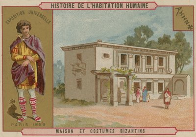 Byzantijns huis en kostuums door French School