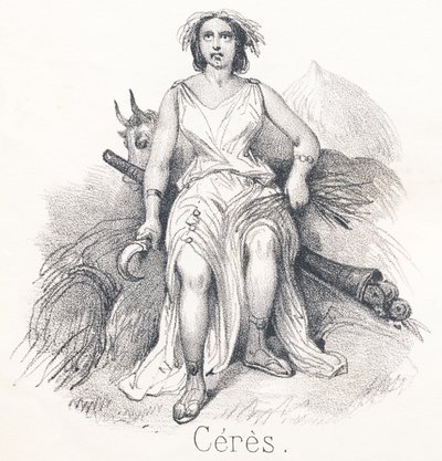 C Ceres: Dochter van Saturnus en Cybele Ze werd de godin van het land of de landbouw genoemd door French School