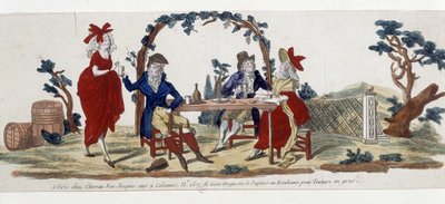 Café in Parijs: bij Chereau, rue Jacques - gravure door French School