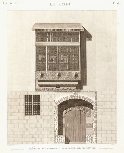 Caïro: elevatie van het huis van Ibrahim Kikheyd el Sennary door French School