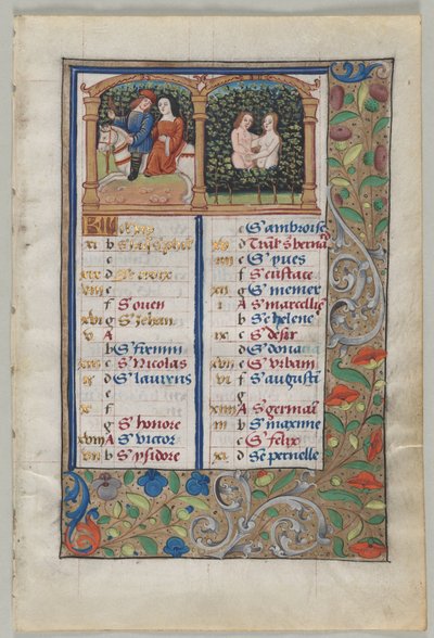 Kalenderpagina voor mei (recto), c. 1510 door French School