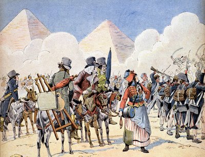 Campagne (Expeditie) van Egypte (1798-1801): het Franse leger in Egypte onder Napoleon Bonaparte: de kunstenaars die het leger volgen door French School