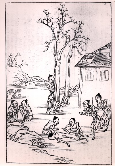 Kannibalisme in China, uit een Chinese tekening, 1870 door French School