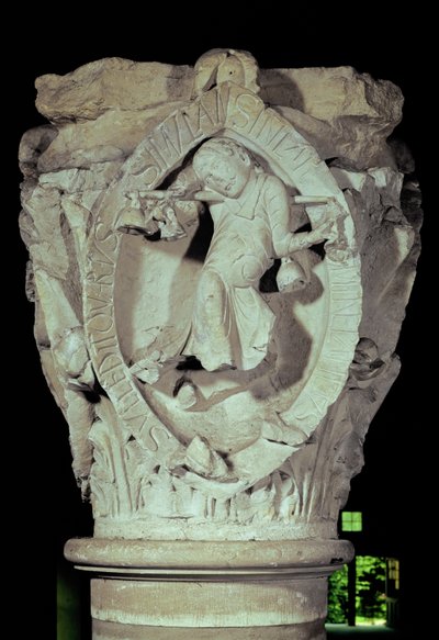 Kapiteel met de Vierde Sleutel van het Gregoriaans, ca.1095 door French School