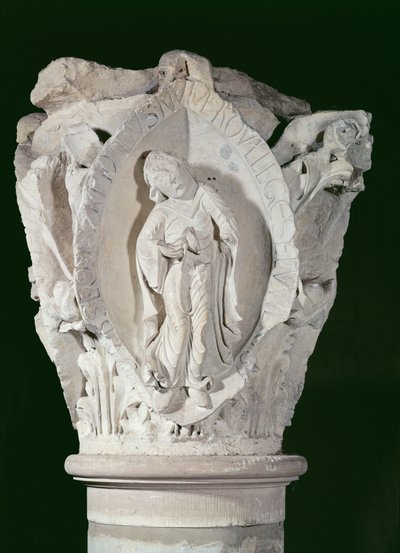 Kapiteel met de Tweede Sleutel van het Gregoriaans, ca.1095 door French School