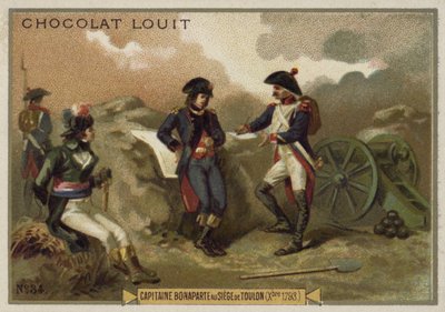 Kapitein Napoleon Bonaparte bij het Beleg van Toulon, Franse Revolutionaire Oorlogen, december 1793 door French School