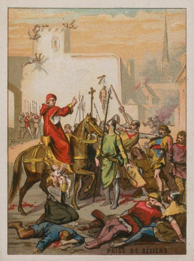 Verovering van Beziers door de Kruisvaarders in 1209 door French School