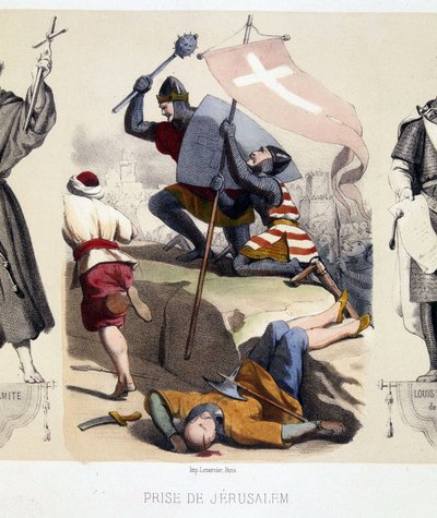 Inname van Jeruzalem tijdens de Eerste Kruistocht (1096-99) door French School