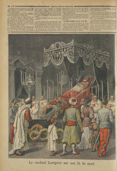Kardinaal Lavigerie (1825-92) op zijn sterfbed, uit Le Petit Journal, 17 december 1892 door French School