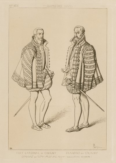 Kardinaal Odet de Coligny (1517-1571) en François de Coligny (1557-1591) door French School