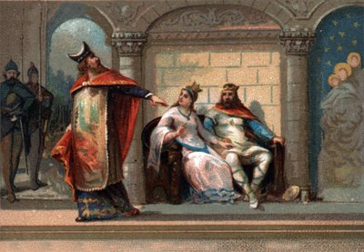 Caribert of Cherebert, Koning van Parijs (561 - 567). Chromolithografie uit de late 19e eeuw. door French School